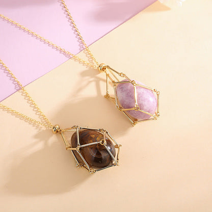 Spring New Natural Energy Crystal Pendant Ins Niche Design Valentine’s Day Bag Bag Peace Necklace