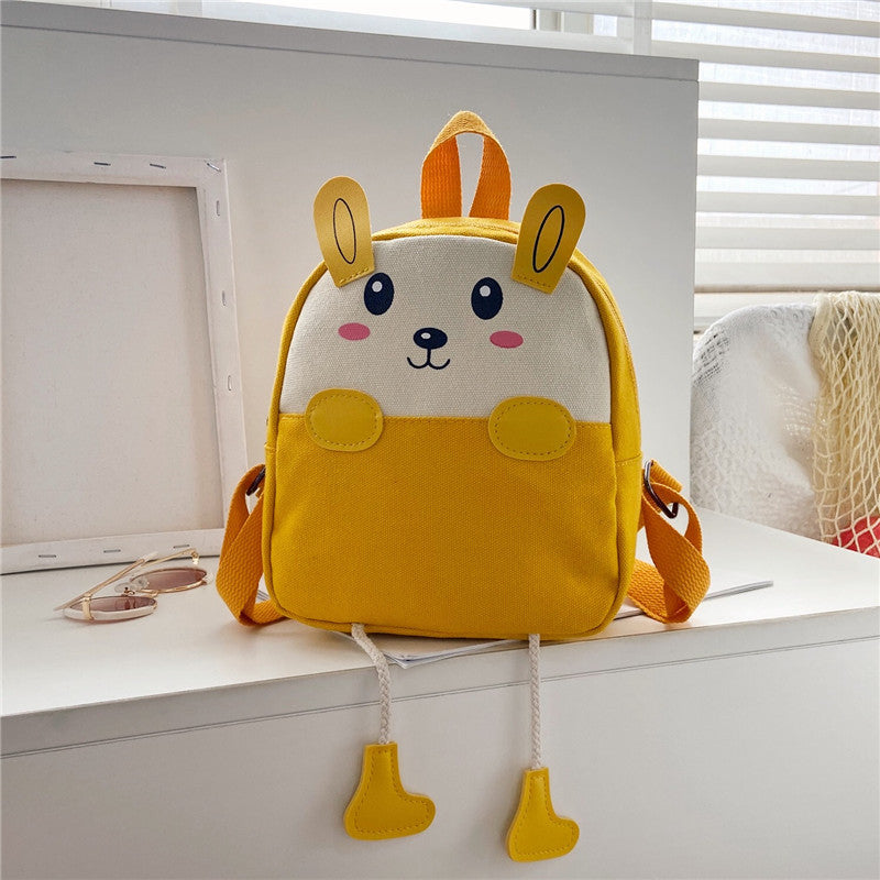 Boys Canvas Backpack Cute Cartoon School Bag