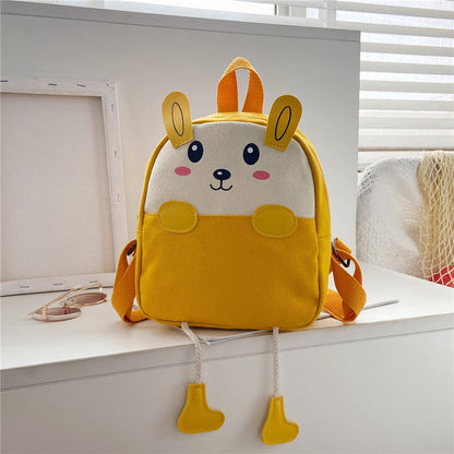 Boys Canvas Backpack Cute Cartoon School Bag