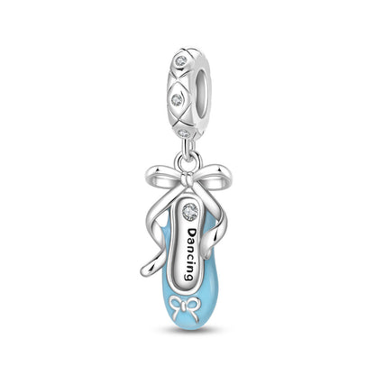 Blue Oil-drip Plated Silver Bow Bracelet And Necklace With Beads