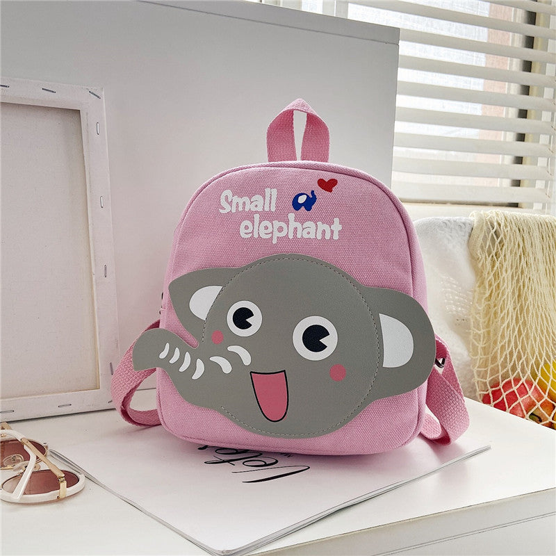 Boys Canvas Backpack Cute Cartoon School Bag