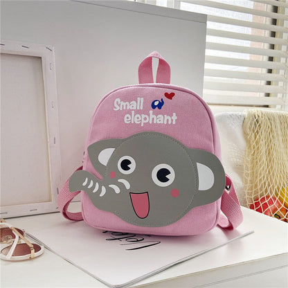 Boys Canvas Backpack Cute Cartoon School Bag