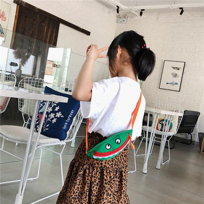 Cartoon Children's Canvas Embroidered Crossbody Bag