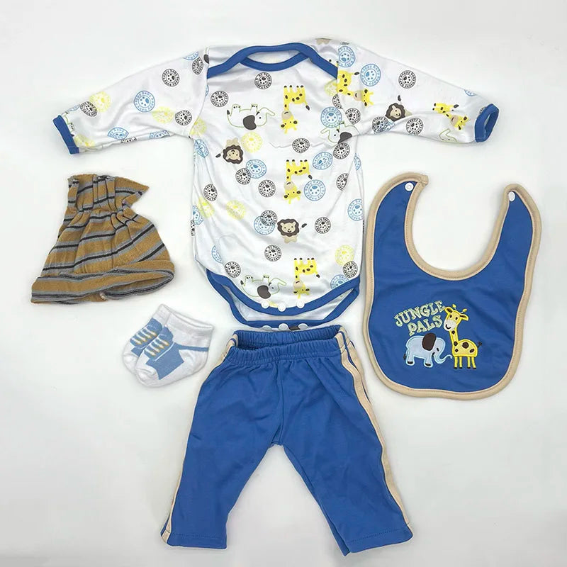 Reborn Doll Clothes Outfit Set – Fits 50–55cm Newborn Dolls (0–3 Month Size)