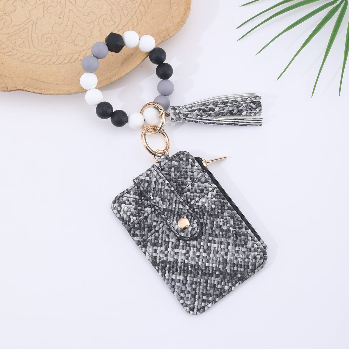 Silicone Bead Bracelet Weaving Pattern Card Holder Coin Purse