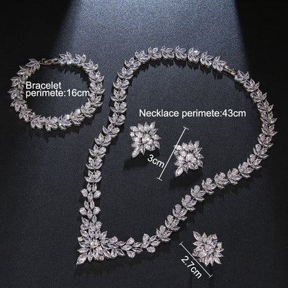 The Dazzling Set Is Handcrafted With Copper And Set With Zircon Stones.