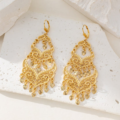 New Middle Eastern Gold-plated Heart-shaped Earrings