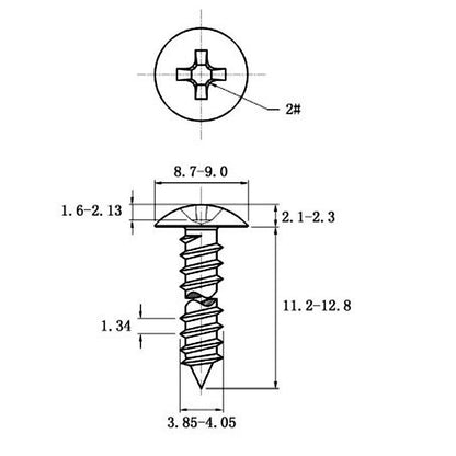 Stainless Steel Cross Big Head Self-tapping Screw Mushroom-shaped Haircut Round Head