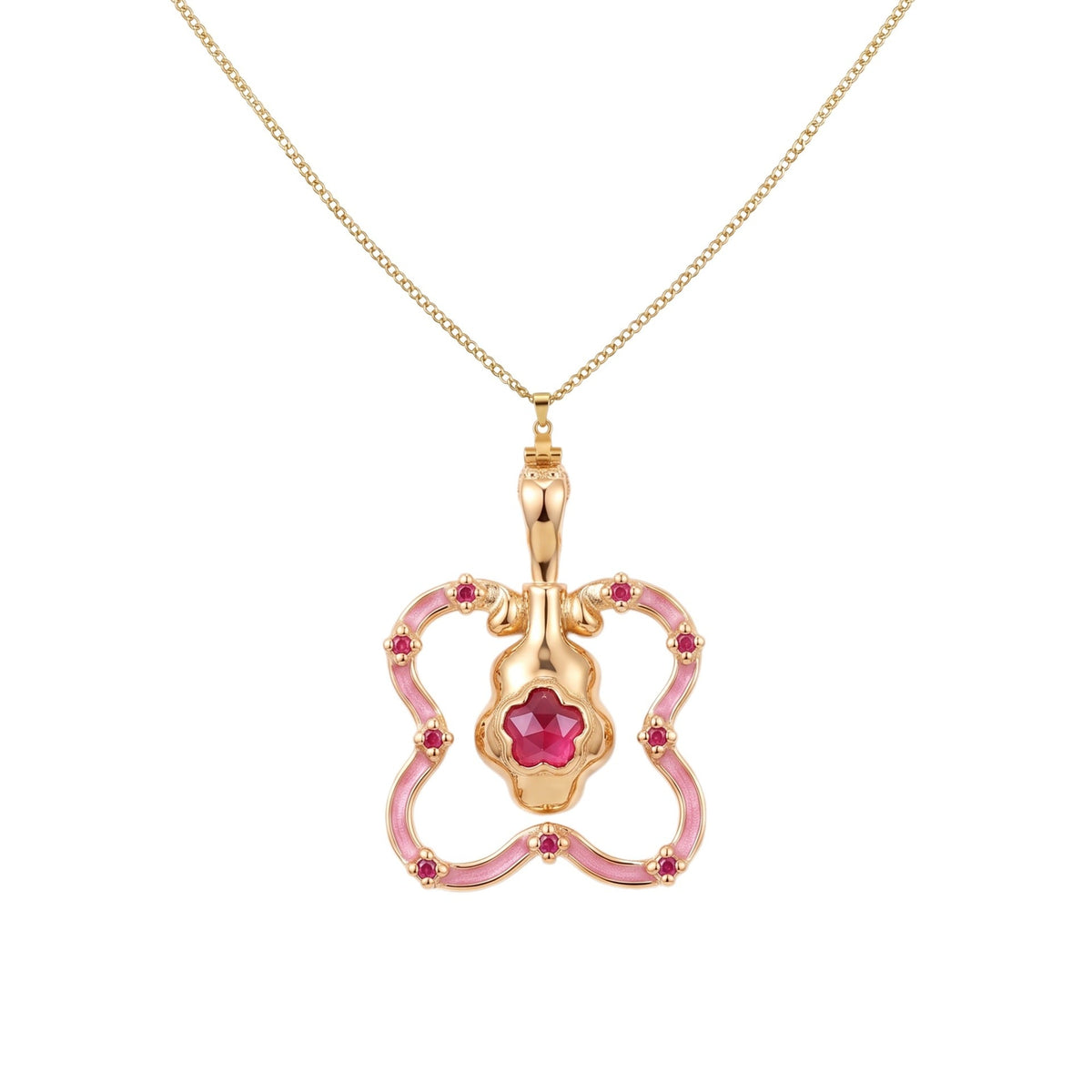 Creative Colorful Quicksand Bottle Zircon-Inlaid Necklace