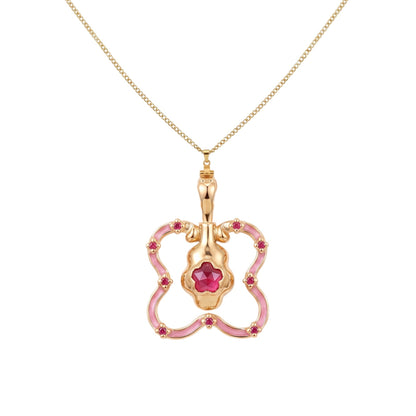 Creative Colorful Quicksand Bottle Zircon-Inlaid Necklace