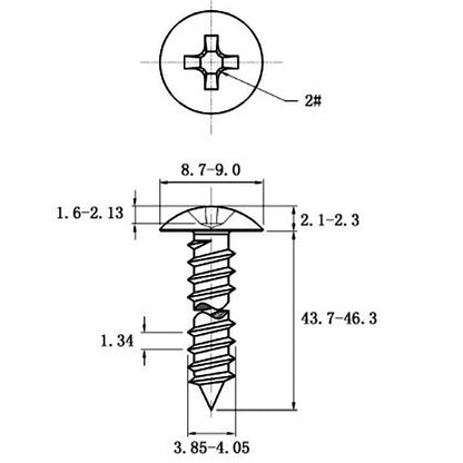 Stainless Steel Cross Big Head Self-tapping Screw Mushroom-shaped Haircut Round Head
