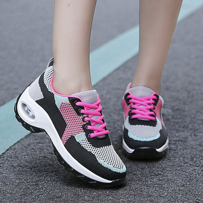 Lightweight Soft-soled Rocking Shoes With A Flyknit Mesh Upper And Air Cushion