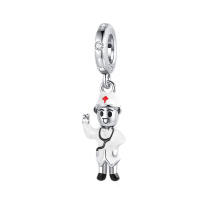 Flower Of Life Medical-themed Bracelet With Beads Featuring A White-coat Angel Design
