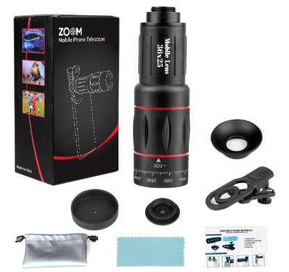 Compatible 18X Telescope Zoom Mobile  Lens ForSamsung Smartphones Universal Clip Telefon Camera Lens With Tripod