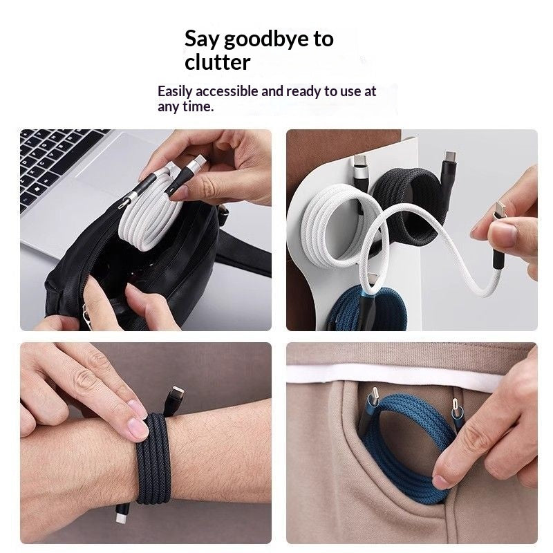 Magnetic Data Cable Organizer Fast-charging Cable Car Charging Cable
