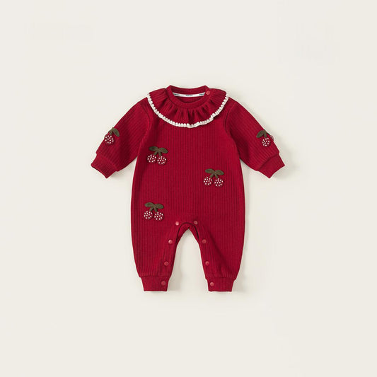 Sweet Ruffled Romper For Baby Girls