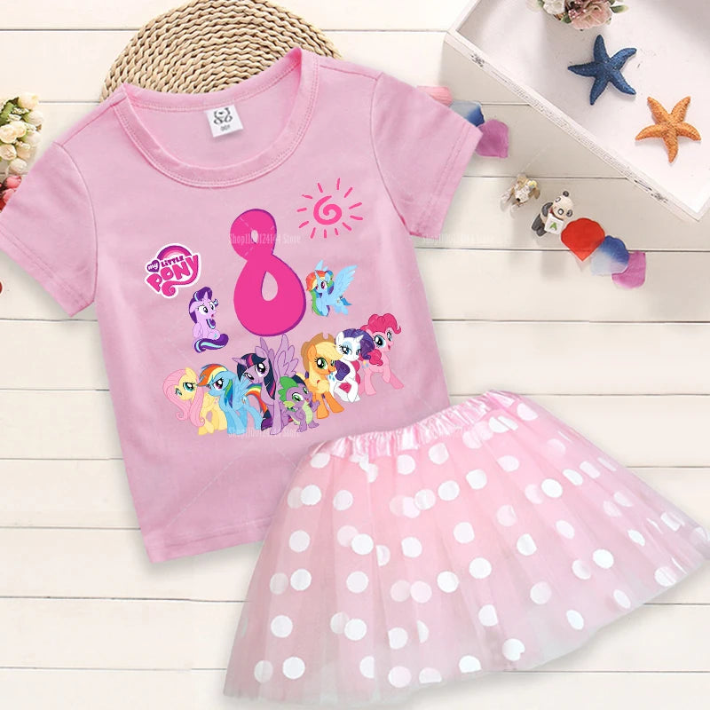 My Little Pony Birthday Dress Set for Baby Girls – T-Shirt & Skirt