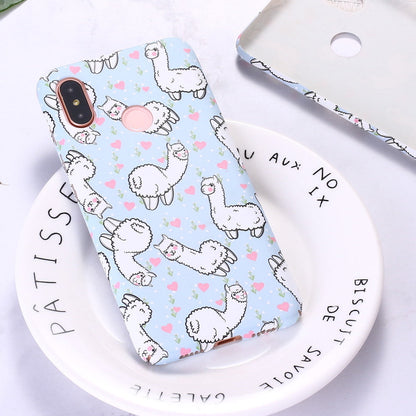 Cute Alpaca Water Sticker Frosted Phone Case