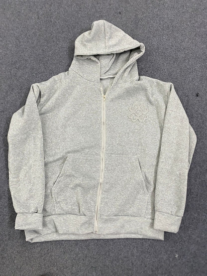 Loose-fit Tailored Hooded Zip-up Sweatshirt Jacket