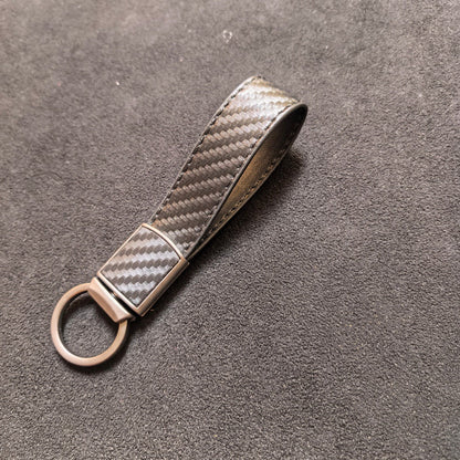 Carbon-fiber-pattern Car Keychain Pendant