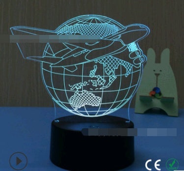 Led night light owl 3D table lamp can touch colorful