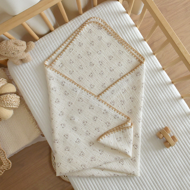 Baby Pure Cotton Three-layer Gauze Swaddle Blanket Bath Towel