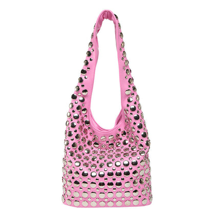 New Punk-style Studded Single-shoulder Bag