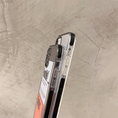Transparent Phone Case With Orange Sticker