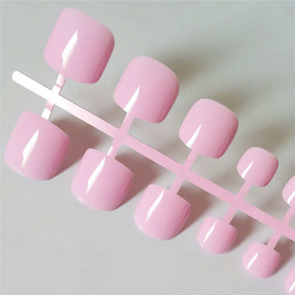 Bright Green Acrylic Fake Toe Nails Square Press On Nails