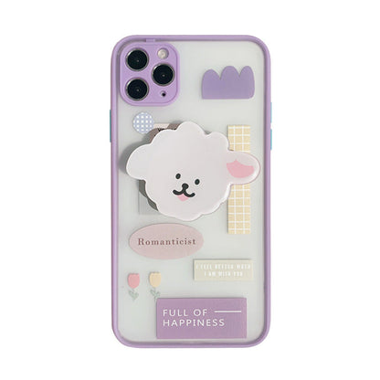 Compatible with Apple , Mobile Phone Case With Bracket Frosted Painted
