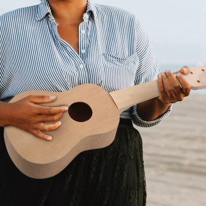 21inch White Wooden Ukulele Soprano Hawaiian Guitar Uke Kit Musical Instrument DIY