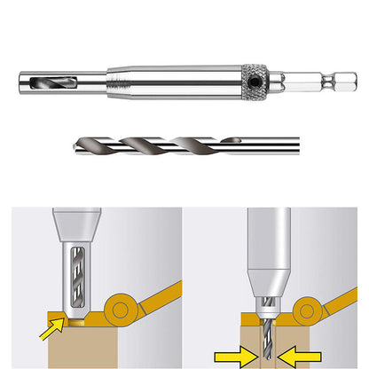 Woodworking Hole Puncher Hinge Drill Door and Window Hinge Hinge Hole Opener Set Hexagon Drill Bit Positioning Drill Bit