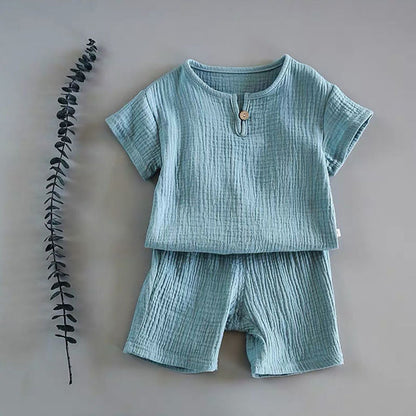 Boy And Girl Baby Short-sleeved Summer Suit