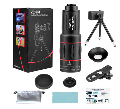 Compatible 18X Telescope Zoom Mobile  Lens ForSamsung Smartphones Universal Clip Telefon Camera Lens With Tripod