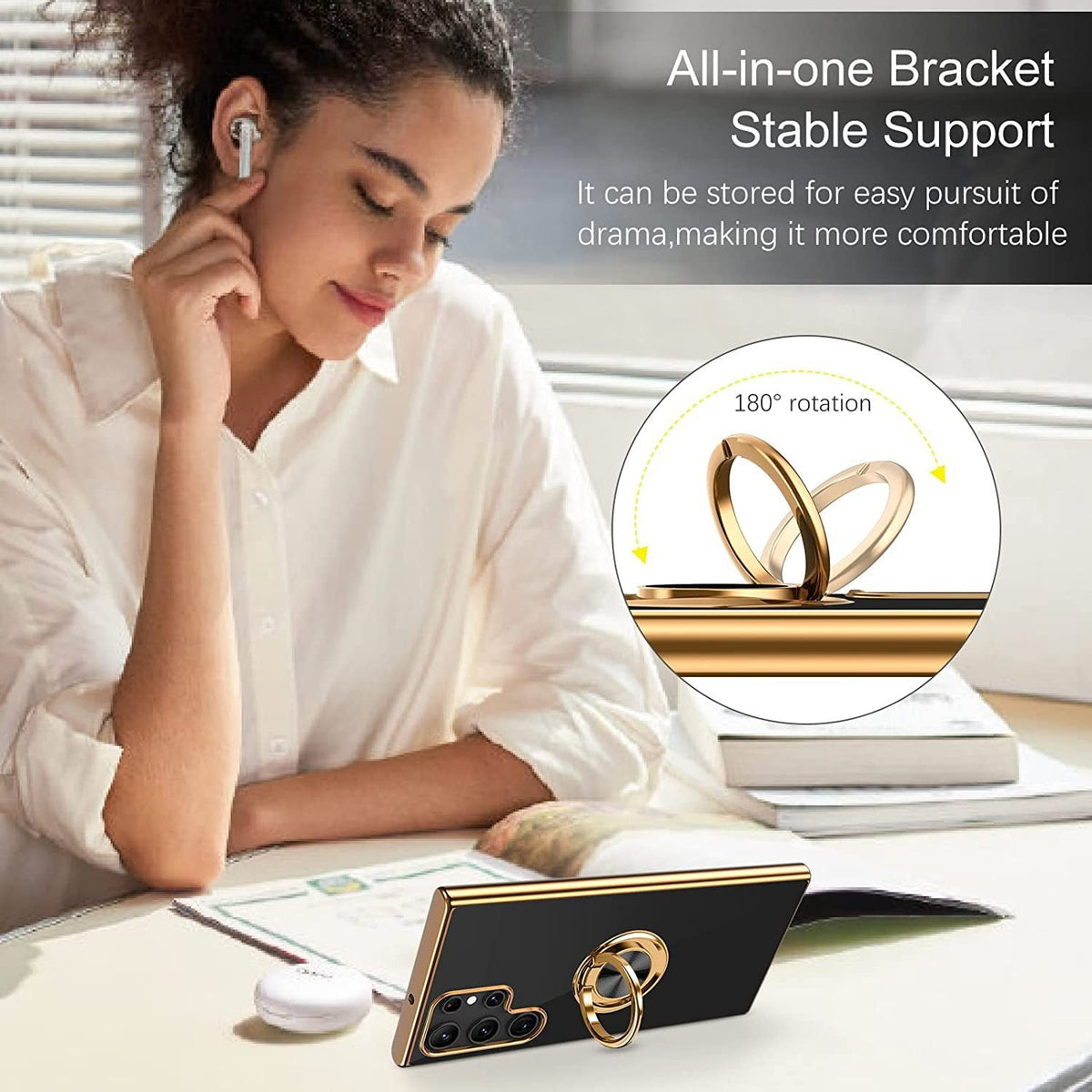Applicable M54 Phone Case 6D Ring On-board Bracket Silicone Protective Sleeve Electroplating