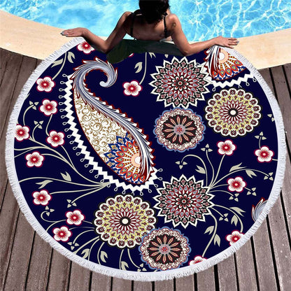 Circular macharo beach towel microfiber digital printing beach towel