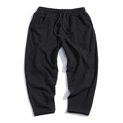Loose Cotton Linen Cropped Harem Pants Casual