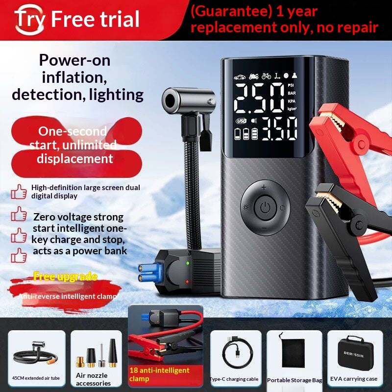 Portable Car Battery Starter With Air Pump