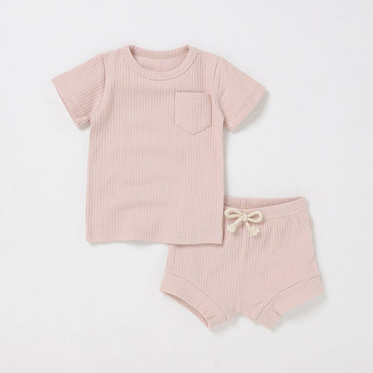 Newborn Short-sleeve And Shorts Set