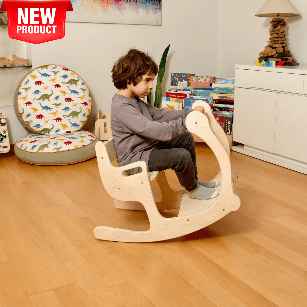 2in1 Wooden Seesaw & Desk for Kids' Skill Development-0