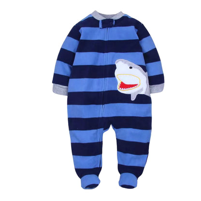 Newborn Baby Romper Spring Autumn Fleece Zipper Boy Girl Pajamas Outfit Animal Jumpsuit Infants Clothing 0 -12 Months