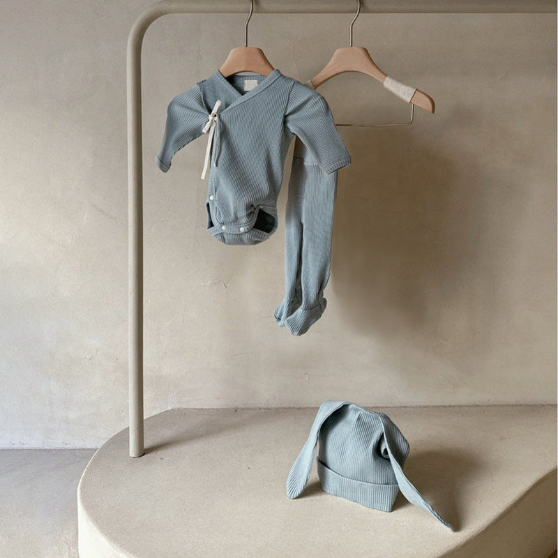 Newborn Clothes Romper Rabbit Ear Hat Set