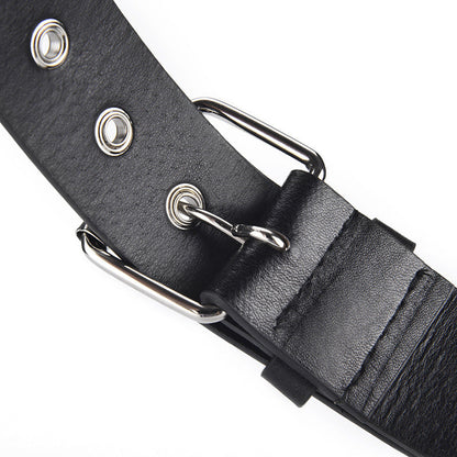 Five-pointed Star Rivet Wide Versatile Pin Buckle Punk-style Pants Belt
