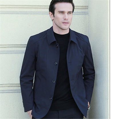 Turn-down Collar Dad-style Button-up Casual Summer Jacket