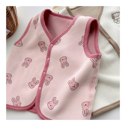 Childrens Small And Large Size Cartoon Vest Spring And Autumn Waistcoat For Boys And Girls Outerwear Top
