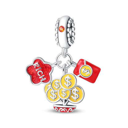 DIY Lucky Carp Copper Bead Pendant Bracelet Accessories
