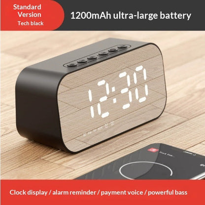 Alarm Clock Clock Wireless Bluetooth Speaker Mini Home Outdoor Card Subwoofer Computer Audio