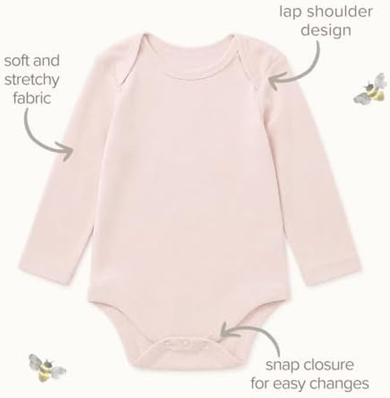 Unisex Bodysuits, Short Sleeve Organic Sleepwear, 5-Pack