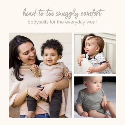 Unisex Bodysuits, Short Sleeve Organic Sleepwear, 5-Pack