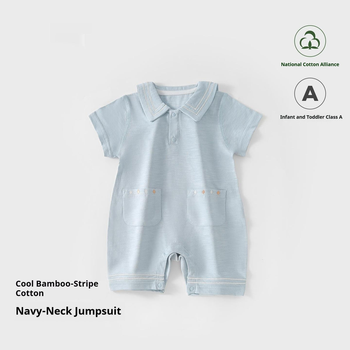 Newborn Short-sleeve Romper Lightweight Crawling Outfit For Infants And Toddlers